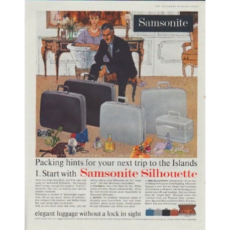 1961 Samsonite Ad "Packing hints"