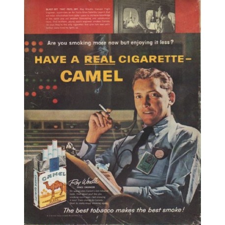 1961 Camel Cigarettes Ad "Blast-Off That Pays Off"