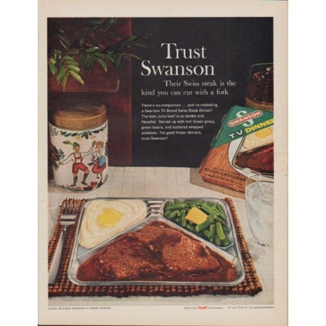 1961 Swanson TV Dinner Ad "Trust Swanson"