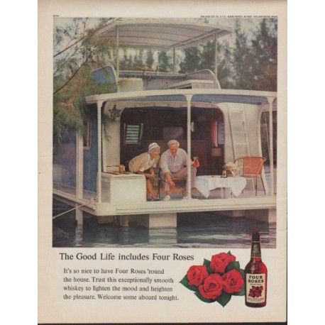 1961 Four Roses Whiskey Ad "The Good Life"