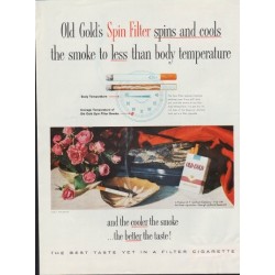 1960 Old Gold Cigarettes Ad "Spin Filter"
