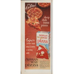 1961 Appian Way Pizza Ad "deep dish tuna pizza"