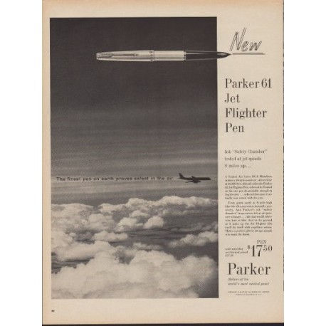 1960 Parker Pens Ad "Jet Flighter Pen"