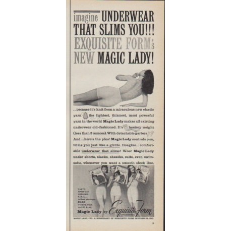 1961 Magic Lady Ad "imagine underwear that slims you"