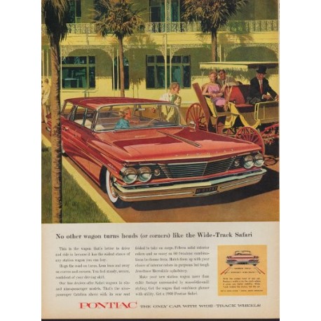 1960 Pontiac Catalina Ad "Wide-Track Safari"