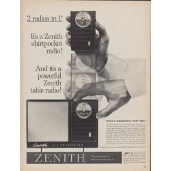 1961 Zenith Ad "2 radios in 1"
