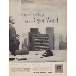 1961 L*O*F Glass Ad "Open World"