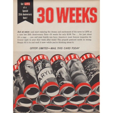 1961 LIFE Magazine Ad "30 weeks"