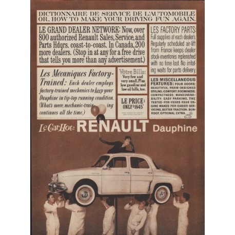 1960 Renault Dauphine Ad "Driving Fun Again"