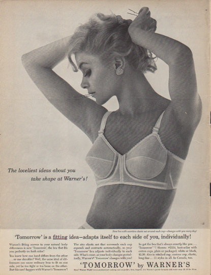 1959 WARNERS Women's new and young strapless bra vintage fashion ad