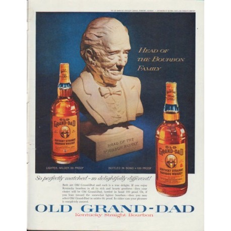 1961 Old Grand Dad Ad "Head of the Bourbon Family"