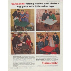 1958 Samsonite Ad "folding tables and chairs"