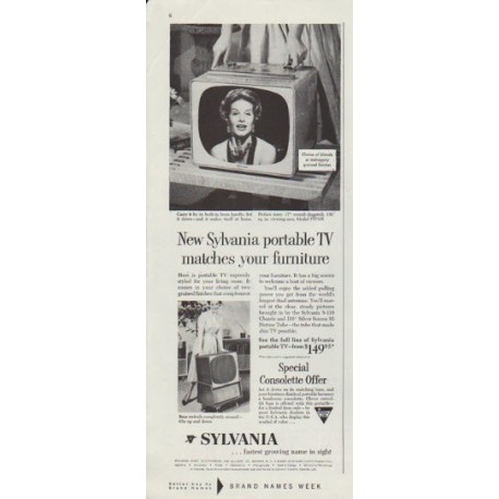 1958 Sylvania TV Ad "matches your furniture"