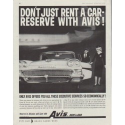 1958 Avis Rent-a-Car Ad "Don't just rent a car"