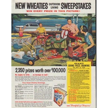 1958 Wheaties Ad "Sweepstakes"