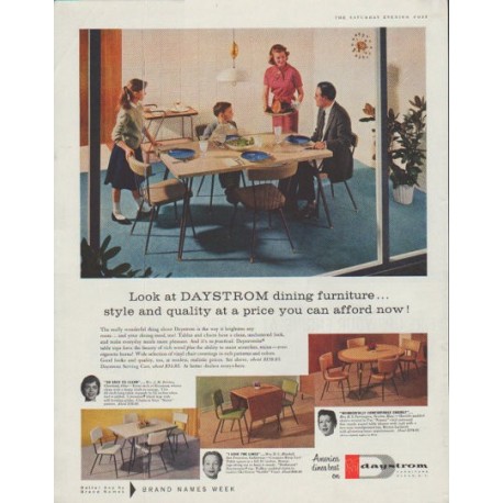 1958 Daystrom Furniture Ad "Look at DAYSTROM"