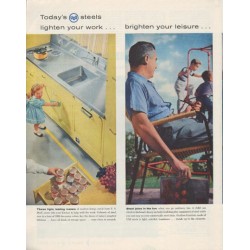 1958 United States Steel Ad "Today's steels"
