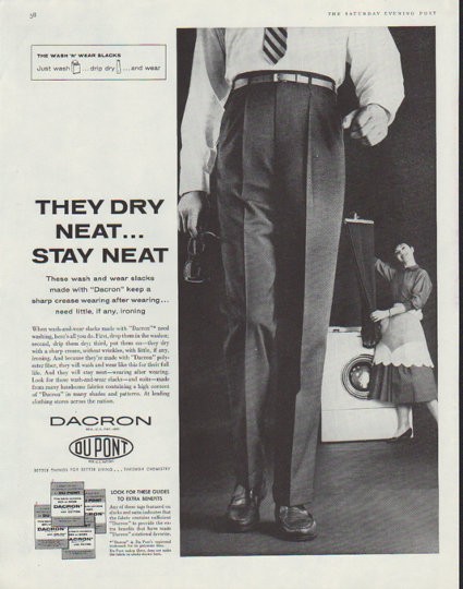 1958 Du Pont Dacron Vintage Ad They Dry Neat