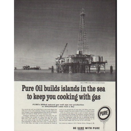 1958 Pure Oil Company Ad "islands in the sea"