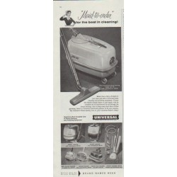 1958 Universal Cleaning Equipment Ad "Maid-to-order"