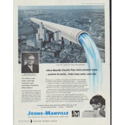 1958 Johns-Manville Ad "precious water"