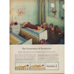 1960 Simmons Beautyrest Mattress Ad "Temptation"