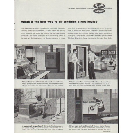 1958 Carrier Air Conditioner Ad "Which is the best way"