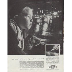 1958 Du Pont Ad ""safety-cushion" glass"