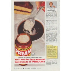 1958 Pream Ad "However you "cream" your coffee"