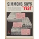 1960 Simmons Mattress Ad "Simmons Says Yes!"