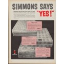1960 Simmons Mattress Ad "Simmons Says Yes!"