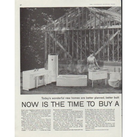 1958 American-Standard Ad "Now is the time"
