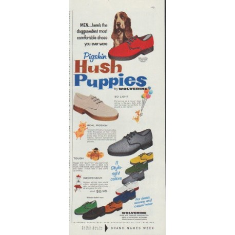 1958 Hush Puppies Ad "most comfortable shoes"