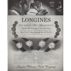1958 Longines-Wittnauer Watch Ad "Most Honored"