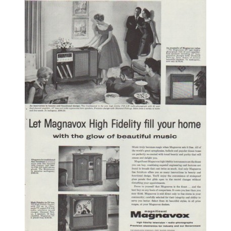 1958 Magnavox Ad "High Fidelity"