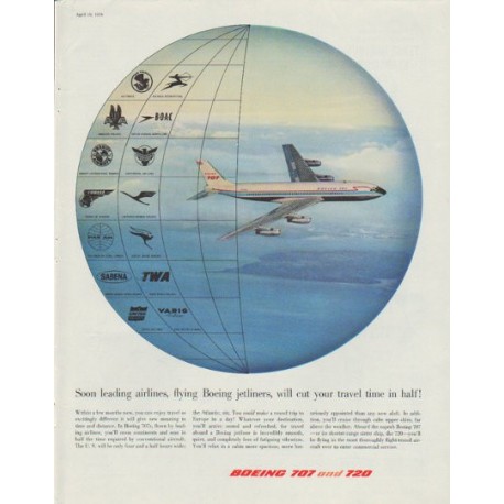 1958 Boeing Ad "cut your travel time in half"