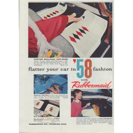 1958 Rubbermaid Ad "flatter your car"