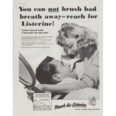 1958 Listerine Ad "reach for Listerine"