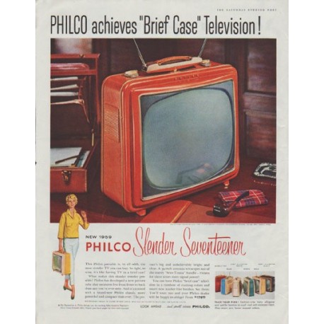 1958 Philco Television Ad "Brief Case"