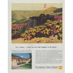 1958 Weyerhaeuser Timber Company Ad "fire weather"