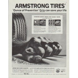 1958 Armstrong Tires Ad "Ounce of Prevention"