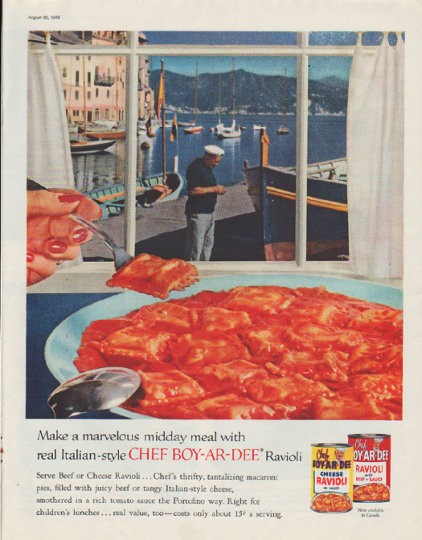 Vintage Print Ad 1960's Chef Boy-Ar-Dee Complete Cheese Pizza Sausage Box  Dinner