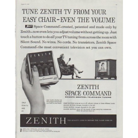 1958 Zenith TV Ad "easy chair"