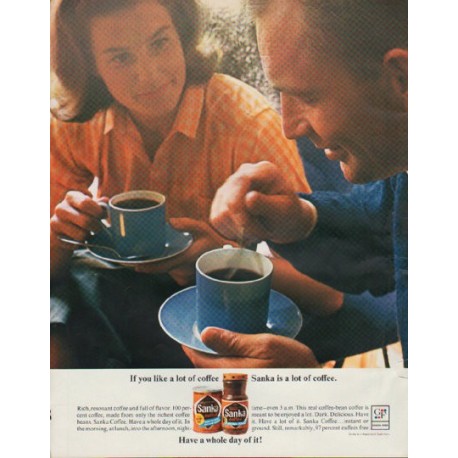 1963 Sanka Coffee Ad "a lot of coffee"