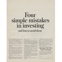 1963 Members New York Stock Exchange Ad "simple mistakes"