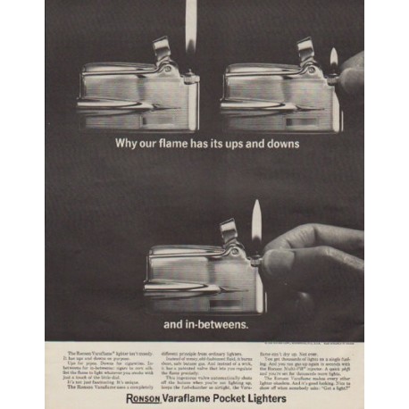 1963 Ronson Ad "our flame"