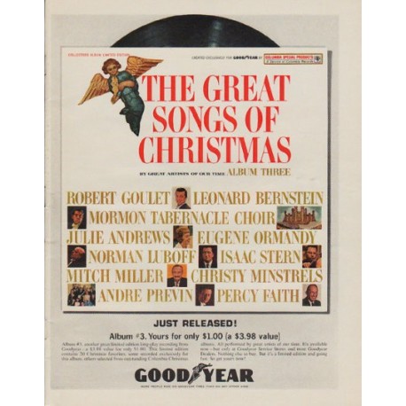 1963 Goodyear Ad "The Great Songs Of Christmas"