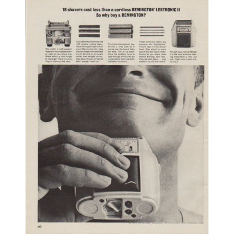 1963 Remington Electric Shaver Ad "Lektronic"