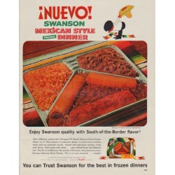 1963 Swanson Frozen Dinner Ad "Nuevo !"