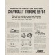 1964 Chevrolet Trucks Ad "Chevrolet Trucks for '64"